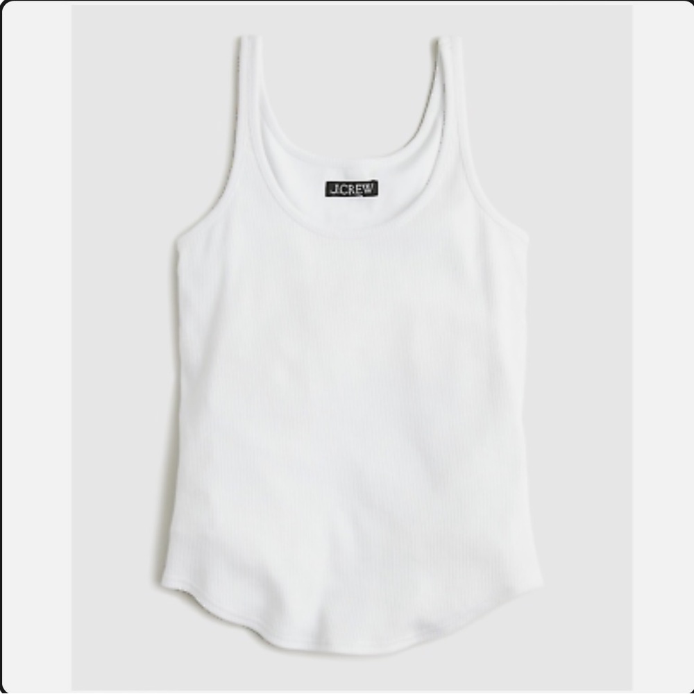 J Crew Vintage Rib Shelf Bra Summer White Casual Tank Top